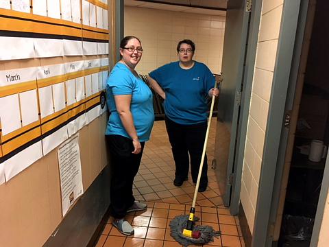 Job Coach Sarah and Cheline at the St. Marys Area High School