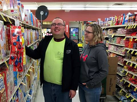 Dave and Job Coach Vanessa at Elk County Foods